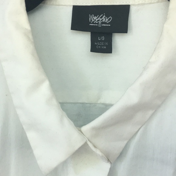 Mossimo L White Button Down Lightweight Shirt - Picture 2 of 8